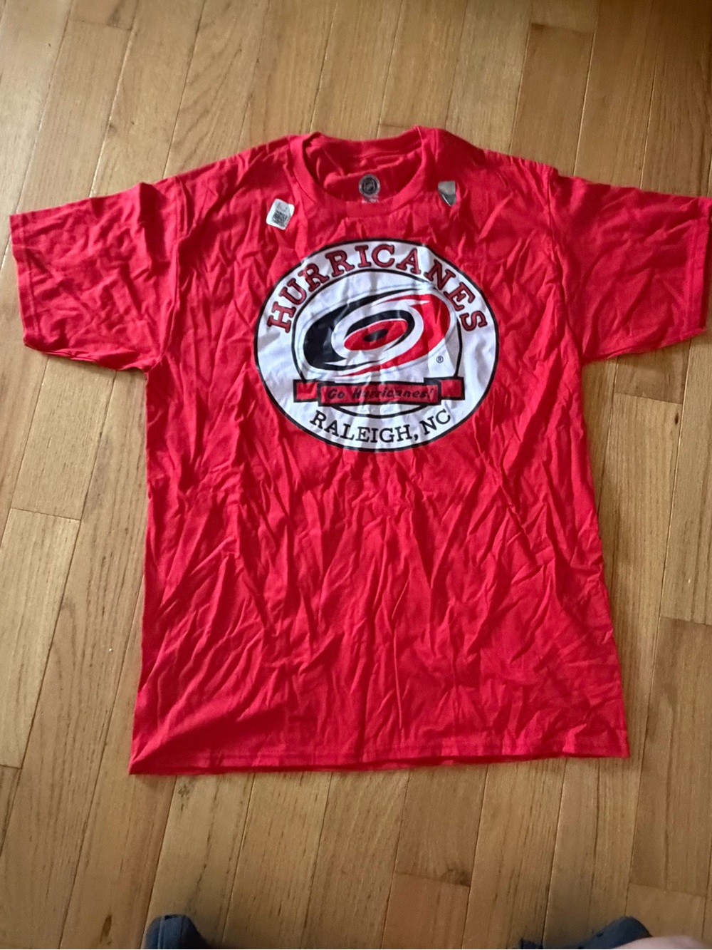NHL By Blue Carolina Hurricanes Red Black NHL Hockey Fan Shirt Raleigh Nc Large